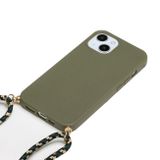Pryžový kryt WHEAT na iPhone 15 - Vojenská zelená