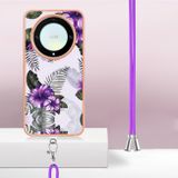 Pryžový kryt 2v1 IMD pro Honor Magic5 Lite - Purple Flower