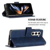 Peněženkové kožené pouzdro Embossed pro Samsung Galaxy Z Fold5 - Modrá