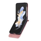 Peněženkové kožené pouzdro Dierfeng Dream pro Samsung Galaxy Z Flip 5 - Růžová