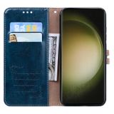 Peněženkové kožené pouzdro Wax pro Samsung Galaxy A24 - Modrá