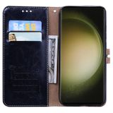 Peněženkové kožené pouzdro Wax pro Samsung Galaxy A24 - Černá