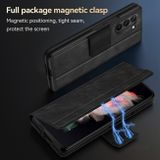 Peněženkové kožené pouzdro SULADA Snap pro Samsung Galaxy Z Fold5 - Černá