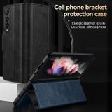 Peněženkové kožené pouzdro SULADA Magnetic pro Samsung Galaxy Z Fold4 - Oranžová