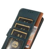 Peněženkové kožené pouzdro KHAZNEH Custer pro Samsung Galaxy A05s - Zelená