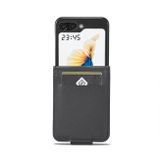 Peněženkové kožené pouzdro LC.IMEEKE Carbon pro Samsung Galaxy Z Flip 5 - Horizontální černá