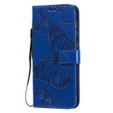 Peňeženkové 3D pouzdro na Samsung Galaxy A21s - Modrý motýľ
