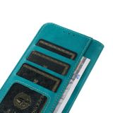 Peněženkové kožené pouzdro Stitching Thread na Huawei Nova 11 – Tyrkysová
