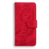 Peněženkové kožené pouzdro Tiger Embossed pro Samsung Galaxy A05s - Červená