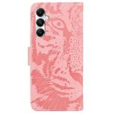 Peněženkové kožené pouzdro Tiger Embossed pro Samsung Galaxy A05s - Růžová