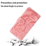 Peněženkové kožené pouzdro Tiger Embossed pro Samsung Galaxy A05s - Růžová