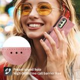 Peněženkové kožené pouzdro Flowers Embossed pro Samsung Galaxy A25 5G - Růžová