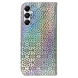 Peněženkové kožené pouzdro Colorful Magnetic pro Samsung Galaxy A05s - Stříbrná
