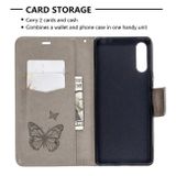 Peňaženkové kožené puzdro na Sony Xperia L4 - Butterflies gray
