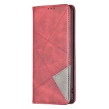 Peněženkové kožené pouzdro Rhombus pro Samsung Galaxy S24 Plus 5G - Červená