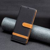 Peněženkové kožené pouzdro Block Denim na Samsung Galaxy A25 5G - Černá