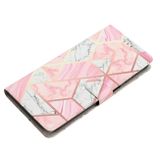 Peněženkové kožené pouzdro Colored na iPhone 15 - Pink Marble