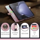 Multifunkční peněženkové pouzdro CaseMe Crazy Horse pro Samsung Galaxy Z Fold5 - Růžová