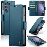 Peněženkové kožené pouzdro CaseMe Anti-Theft pro Samsung Galaxy Z Fold5 - Modrá