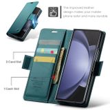 Peněženkové kožené pouzdro CaseMe Anti-Theft pro Samsung Galaxy Z Fold5 - Tyrkysová