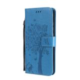Peňeženkové kožené pouzdro na Huawei P40 Lite E - Modrý