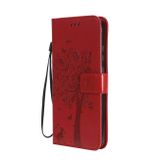Peňeženkové kožené pouzdro na Huawei P40 Lite E - Červený