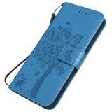 Peněženkové kožené pouzdro TREE pro Samsung Galaxy A41 – Modrá