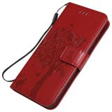 Peněženkové kožené pouzdro TREE pro Samsung Galaxy A41 – Červená