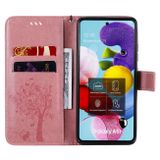 Peňaženkové kožené puzdro TREE Samsung Galaxy A51 5G - Ružová