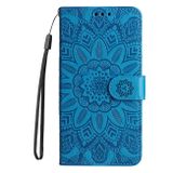 Peněženkové kožené pouzdro Sunflower pro Samsung Galaxy S24 Plus 5G - Modrá
