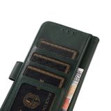 Peněženkové kožené pouzdro Cow Texture pro Samsung Galaxy A25 5G - Zelená