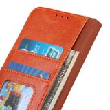 Peněženkové kožené pouzdro Nappa pro Samsung Galaxy A25 5G - Oranžová