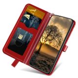 Peněženkové kožené pouzdro Tree Pattern pro Samsung Galaxy A25 5G - Červená