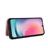 Peněženkové kožené pouzdro Carbon pro Samsung Galaxy A25 5G - Růžová