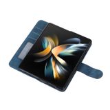 Peněženkové kožené pouzdro Horizontal pro Samsung Galaxy Z Fold5 - Modrá