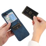 Peněženkové kožené pouzdro Horizontal pro Samsung Galaxy Z Flip 5 - Modrá