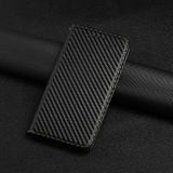 Peněženkové kožené pouzdro Carbon Fiber na Samsung Galaxy A05s - Černá