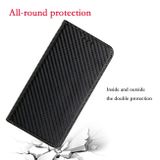 Peněženkové kožené pouzdro Carbon Fiber na Samsung Galaxy A05s - Černá