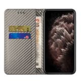 Peněženkové kožené pouzdro Carbon Fiber pro Samsung Galaxy A05s - Šedá
