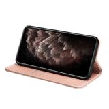 Peněženkové kožené pouzdro Carbon Fiber na Samsung Galaxy A05s - Růžovo zlatá