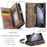 Multifunkční peněženkové pouzdro CaseMe Zipper pro Samsung Galaxy Z Fold5 - Hnědá