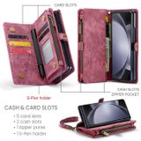 Multifunkční peněženkové pouzdro CaseMe Zipper pro Samsung Galaxy Z Fold5 - Červená