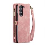 Multifunkční peněženkové pouzdro CaseMe Zipper pro Samsung Galaxy Z Fold5 - Růžová