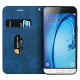 Peňeženkové kožené pouzdro na Samsung Galaxy J3 (2016) - Modrý