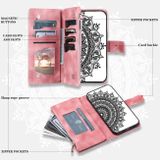 Peněženkové kožené pouzdro Totem na iPhone 15 - Růžová
