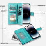 Peněženkové kožené pouzdro Multi-Card pro iPhone 14 Pro - Zelená