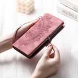 Peněženkové kožené pouzdro Multi-Card pro iPhone 14 Pro - Růžová