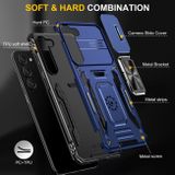 Kryt Folding Magnetic Holder Armor pro Samsung Galaxy S24 Plus 5G - Námořnická modrá