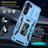 Kryt Folding Magnetic Holder Armor pro Samsung Galaxy S24 Plus 5G - Světle modrá