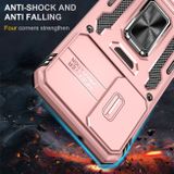 Kryt Folding Magnetic Holder Armor pro Samsung Galaxy S24 Plus 5G - Růžové zlato